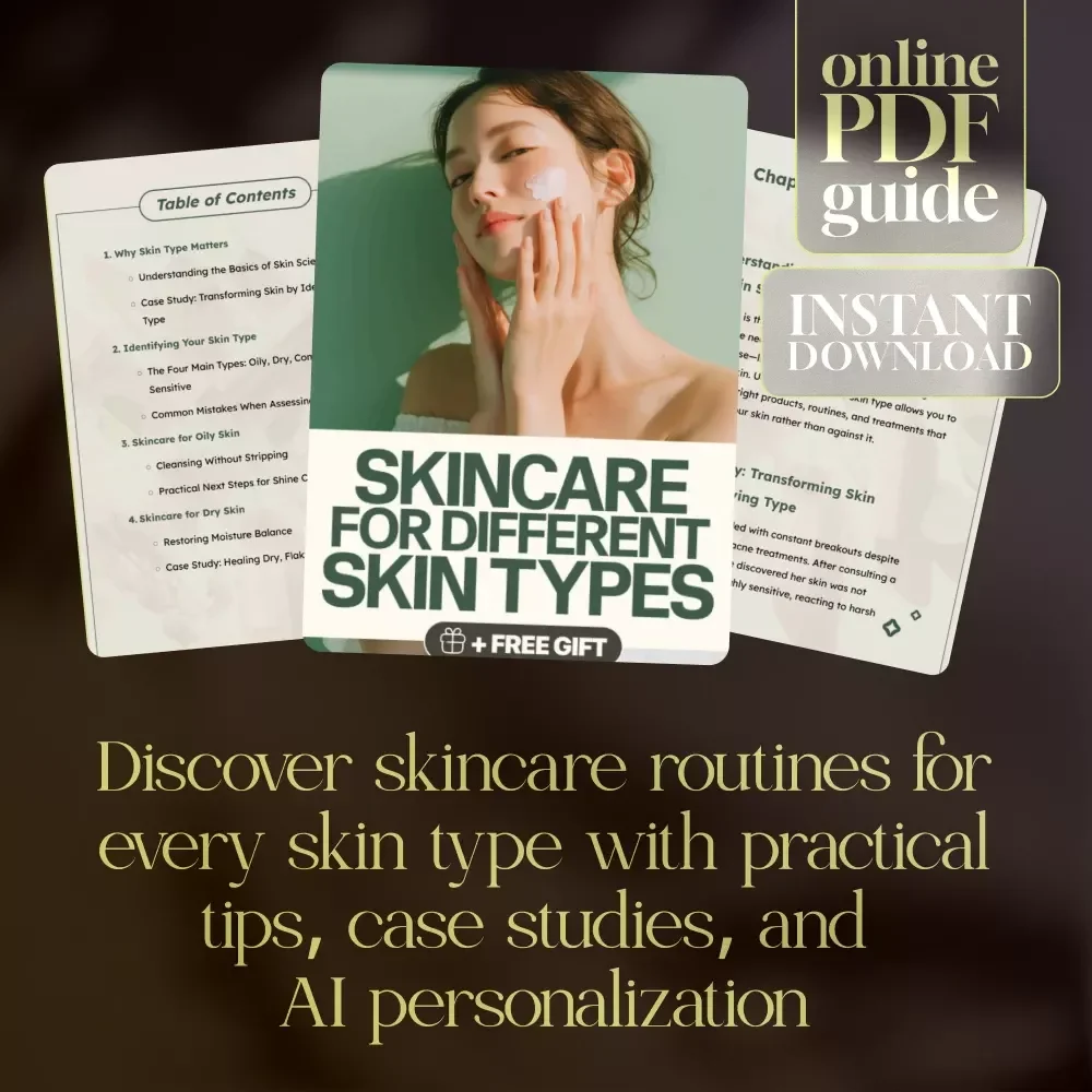 Skincare for Different Skin Types eBook | Digital Download Guide for Oily, Dry, Combination, and Sensitive Skin | Skincare Routine & AI Personalization