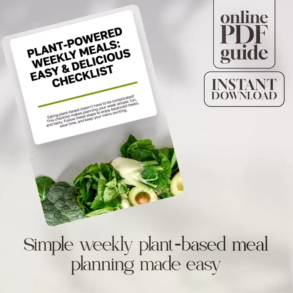 Plant-Powered Weekly Meals: Easy & Delicious Checklist | Plant-Based Weekly Meals Planner, Digital Download, Vegan Meal Prep Guide
