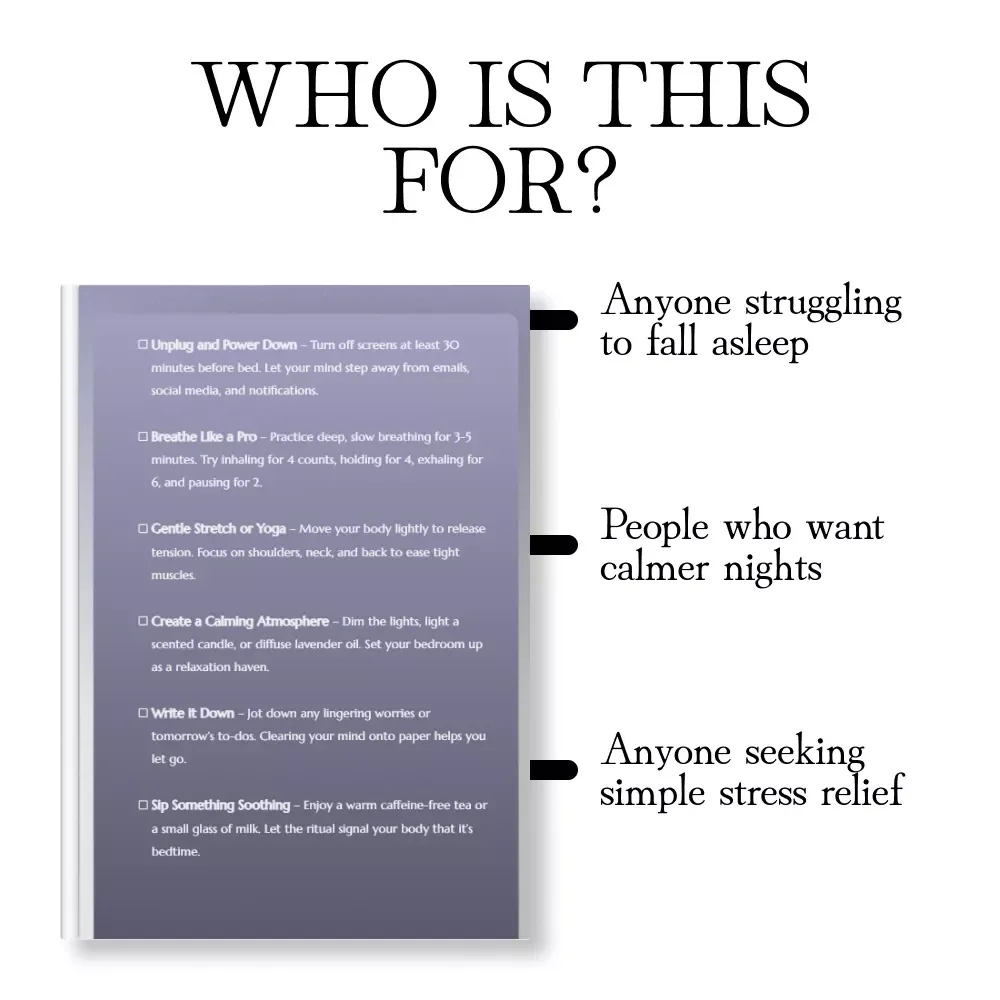 Stress-Busting Checklist for a Restful Night | Digital Download for Stress Reduction for Sleep, Relaxation, and Better Bedtime Routine