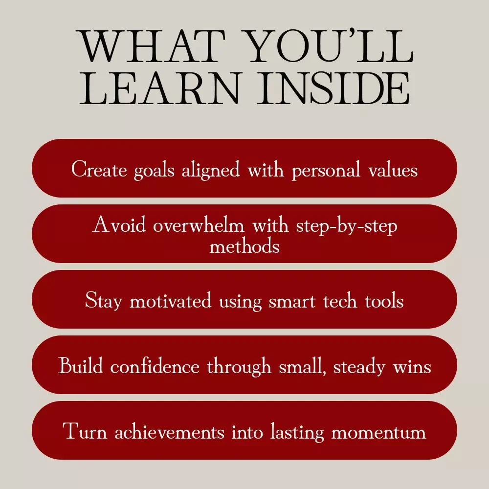 Setting Realistic Goals That Actually Work | Goal Setting eBook for Women | Digital Download Guide for Personal Growth, Productivity & Motivation