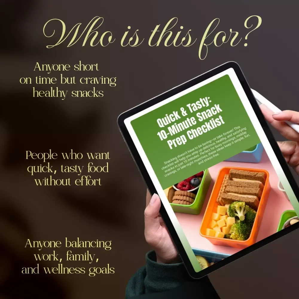 Quick & Tasty: 10-Minute Snack Prep Checklist | Easy & Healthy 10-Minute Snack Prep Ideas for Busy Lifestyles | Digital Download PDF
