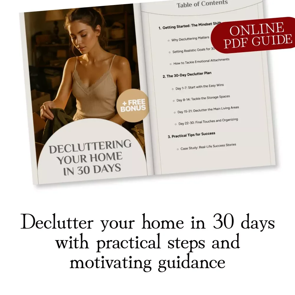 Decluttering Your Home in 30 Days | Digital Download Guide, eBook & Checklist for Organization, Minimalist Living & Stress-Free Home