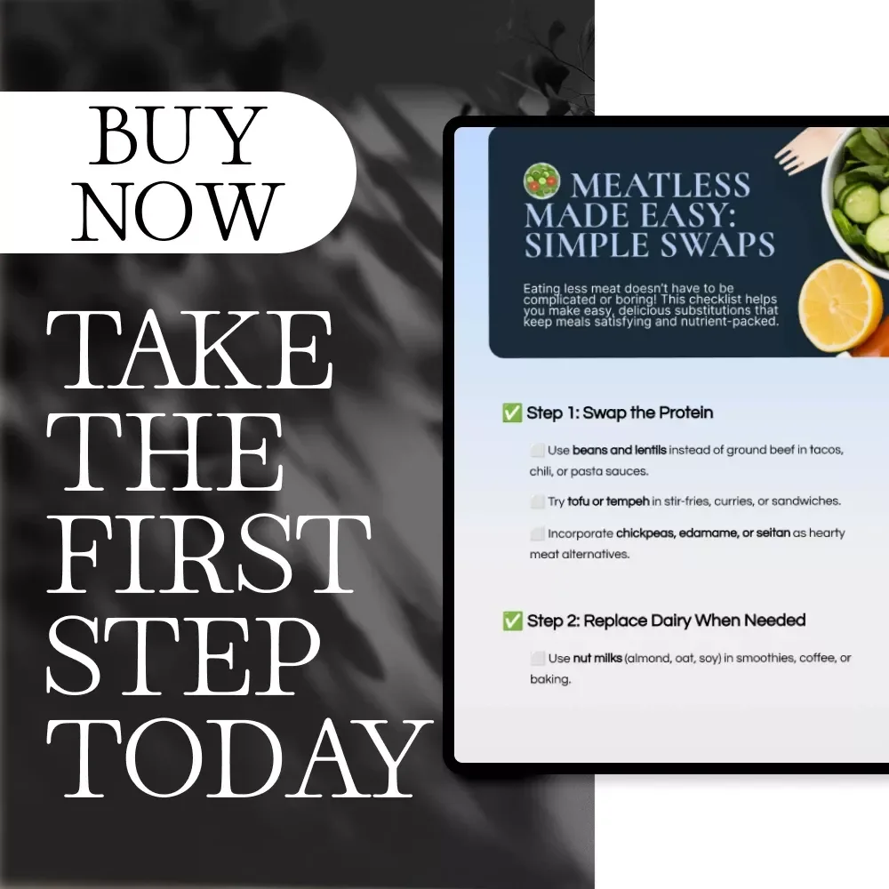 Meatless Made Easy: Simple Swaps Checklist | Plant-Based Protein, Dairy-Free Alternatives, Easy Vegan Guide, Digital Download for Meal Planning