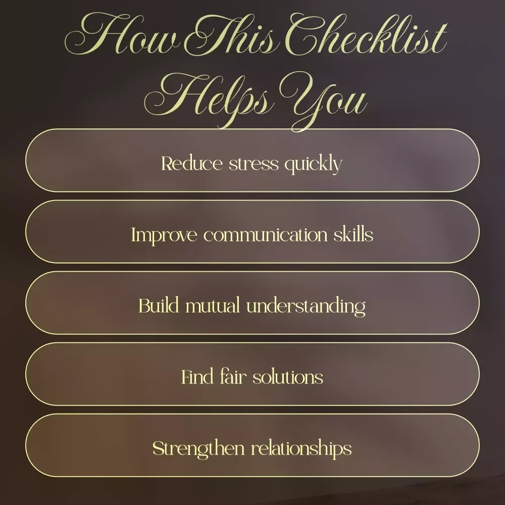 Conflict Resolution Checklist for Calm and Clarity | Digital Download Guide with Steps to Resolve Conflict, Printable eBook, Peaceful Communication Resource