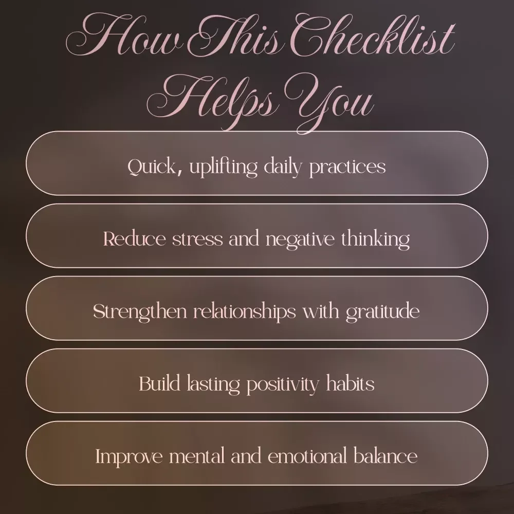 Gratitude Practices to Boost Your Mood and Well-Being | Printable Digital Checklist for Daily Positivity & Mindful Living