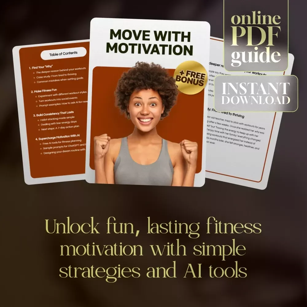 Move With Motivation | Fitness Motivation Guide | How to Stay Motivated to Work Out Regularly | Digital Download eBook & Checklist for Consistent Workouts