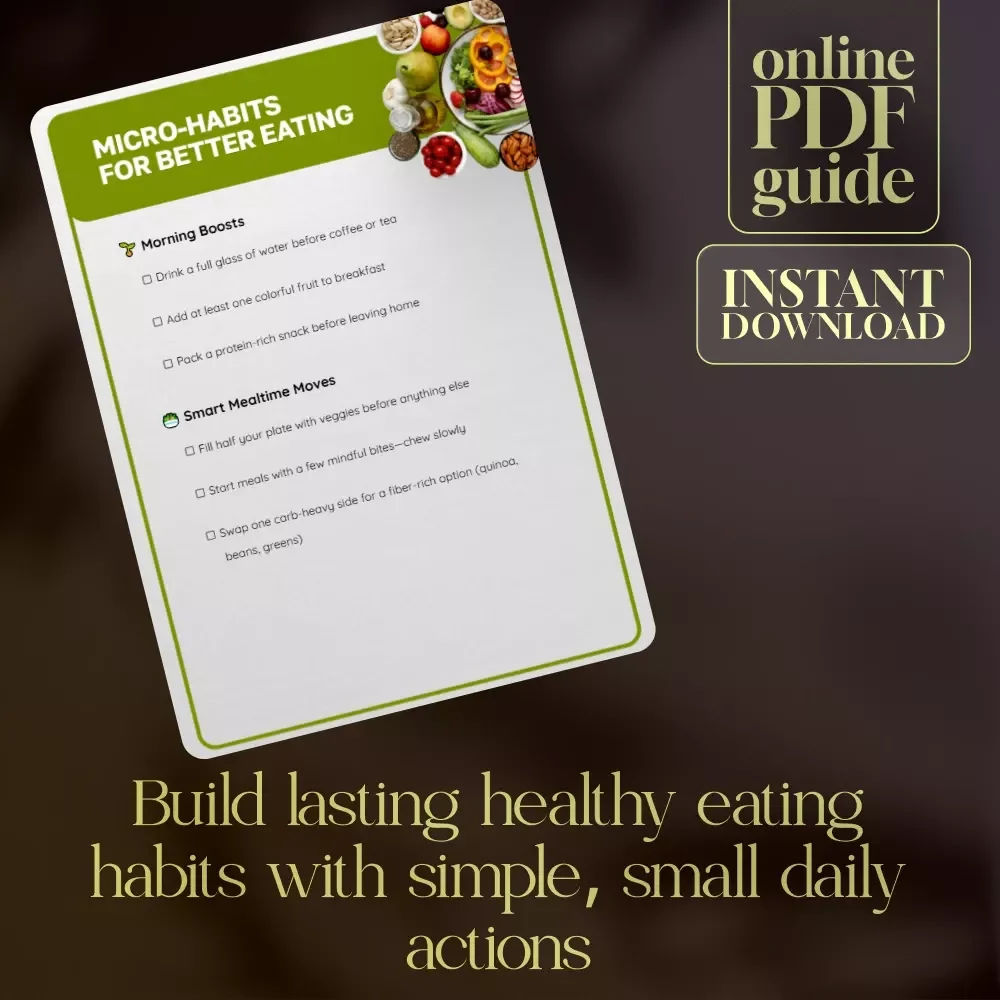 Micro-Habits for Better Eating Checklist | Healthy Eating Habits Guide | Digital Download Wellness Planner