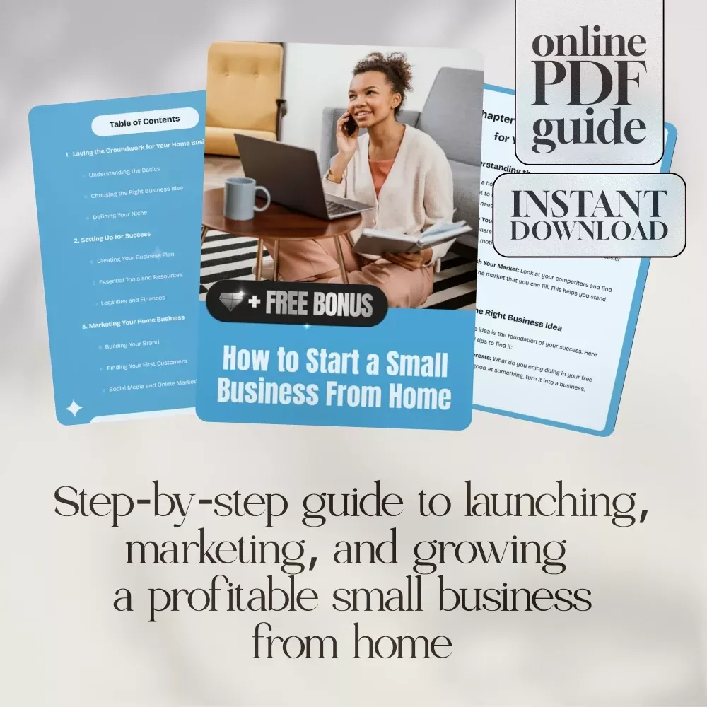 How to Start a Small Business From Home Guide | Step-by-Step Digital Download for Beginners