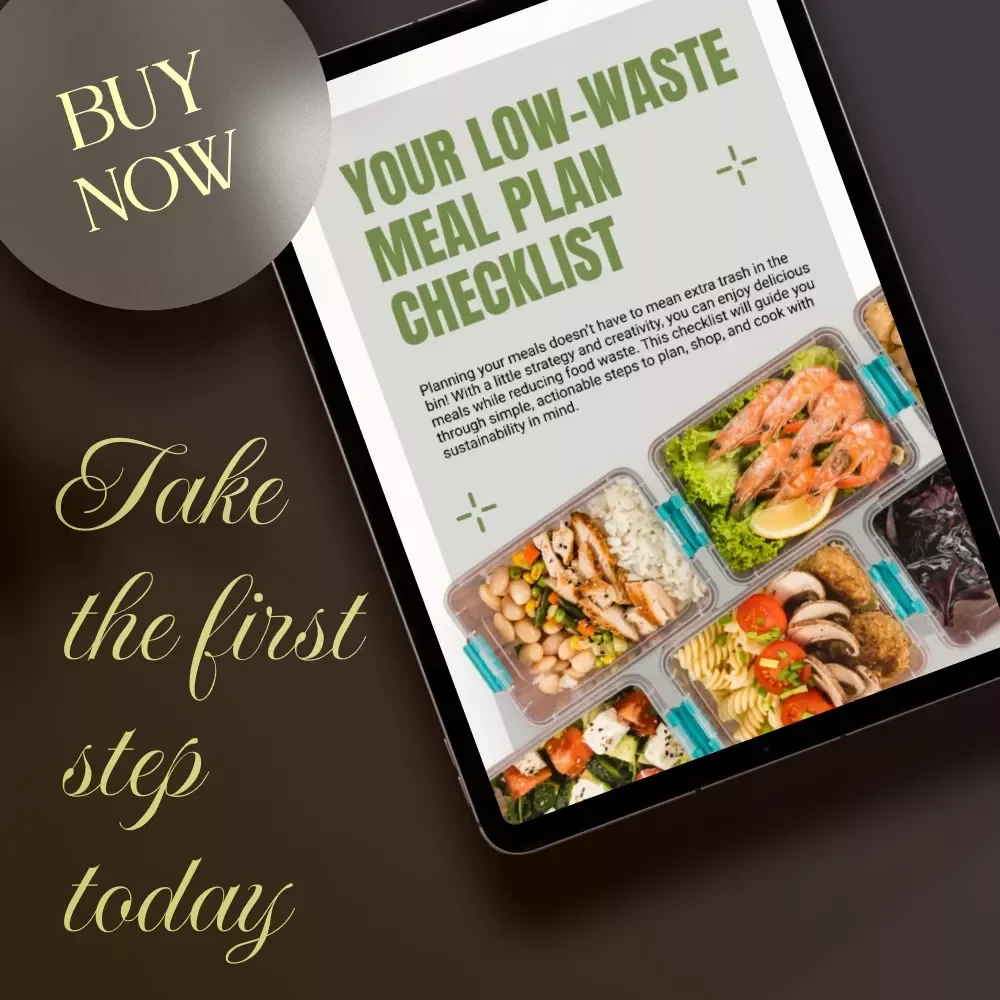 Your Low-Waste Meal Plan Checklist | Digital Download for Sustainable Living, Zero-Waste Kitchen & Weekly Meal Planning
