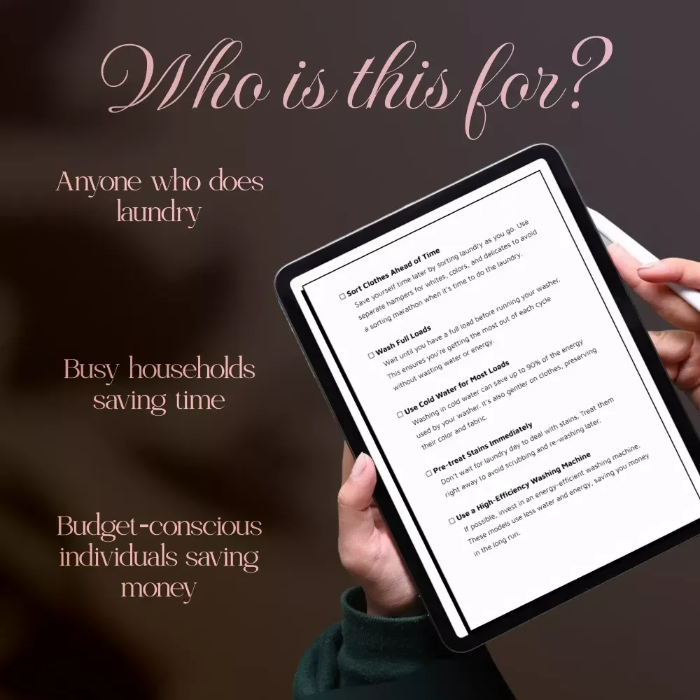 Laundry Tips to Save Time and Energy Checklist | Instant Digital Download | Efficient Laundry Guide & Hacks