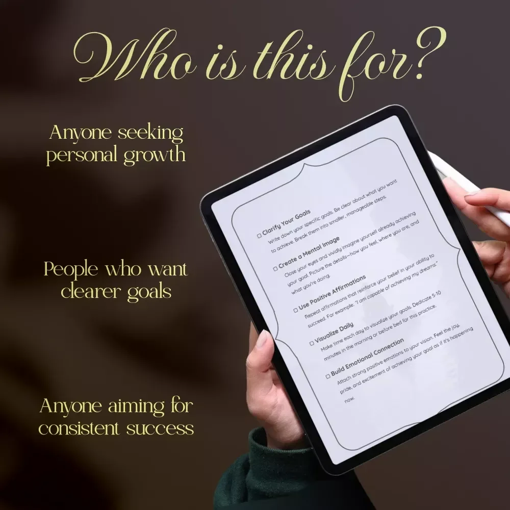 Empower Your Goals: Visualization Techniques Checklist for Achieving Success, Daily Mental Imagery, Positive Affirmations, and Goal Manifestation