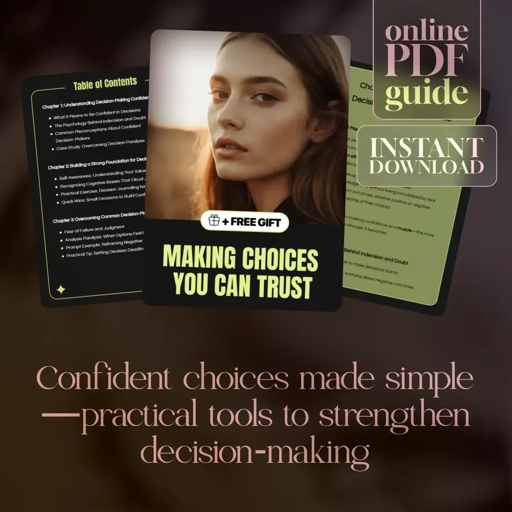 Making Choices You Can Trust | Confidence in Decision-Making eBook | How to Build Confidence in Decision Making Guide, Digital Download, Self-Help Checklist