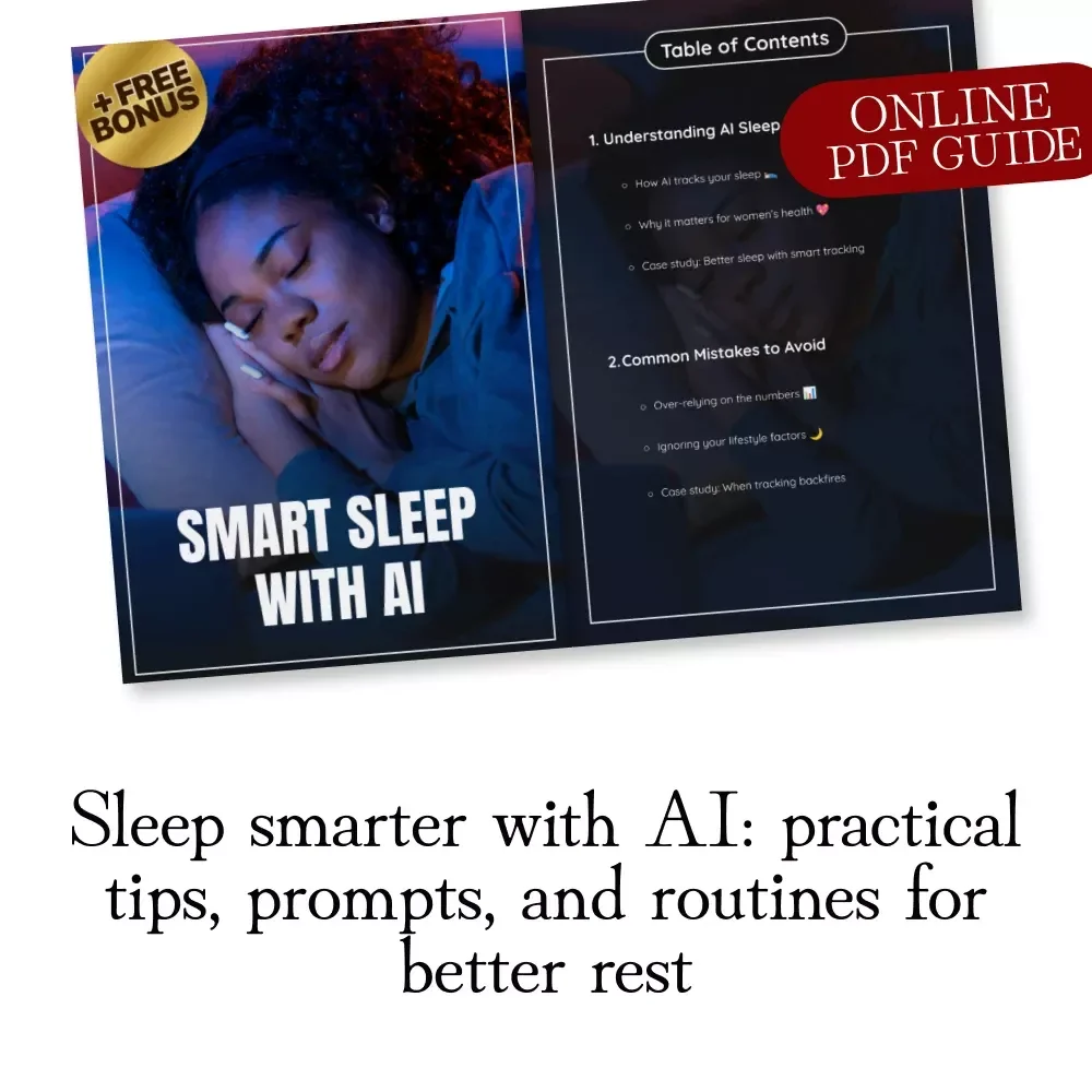 Smart Sleep with AI | Digital Guide for Better Rest, Women’s Health, Sleep Tracking, Prompts & Routines | eBook, Checklist, Instant Download