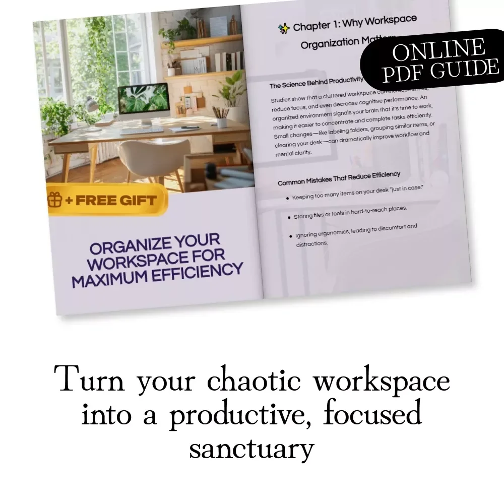 Organize Your Workspace for Maximum Efficiency | Digital Guide for Decluttering, Productivity & Workflow Optimization