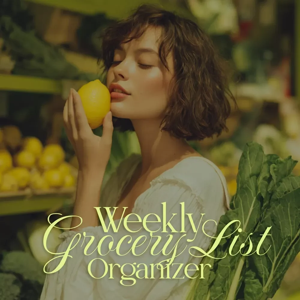 Weekly Grocery List Organizer | Printable Meal Planning Checklist for Stress-Free Shopping | Digital Download PDF