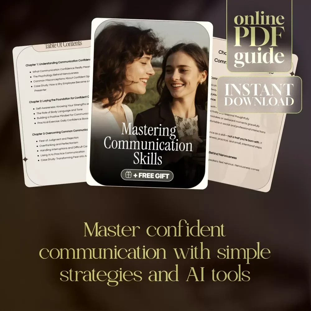 Mastering Communication Skills | Confidence Building eBook | How to Build Confidence in Communication Skills Guide for Public Speaking, Networking & Everyday Conversations | Digital Download