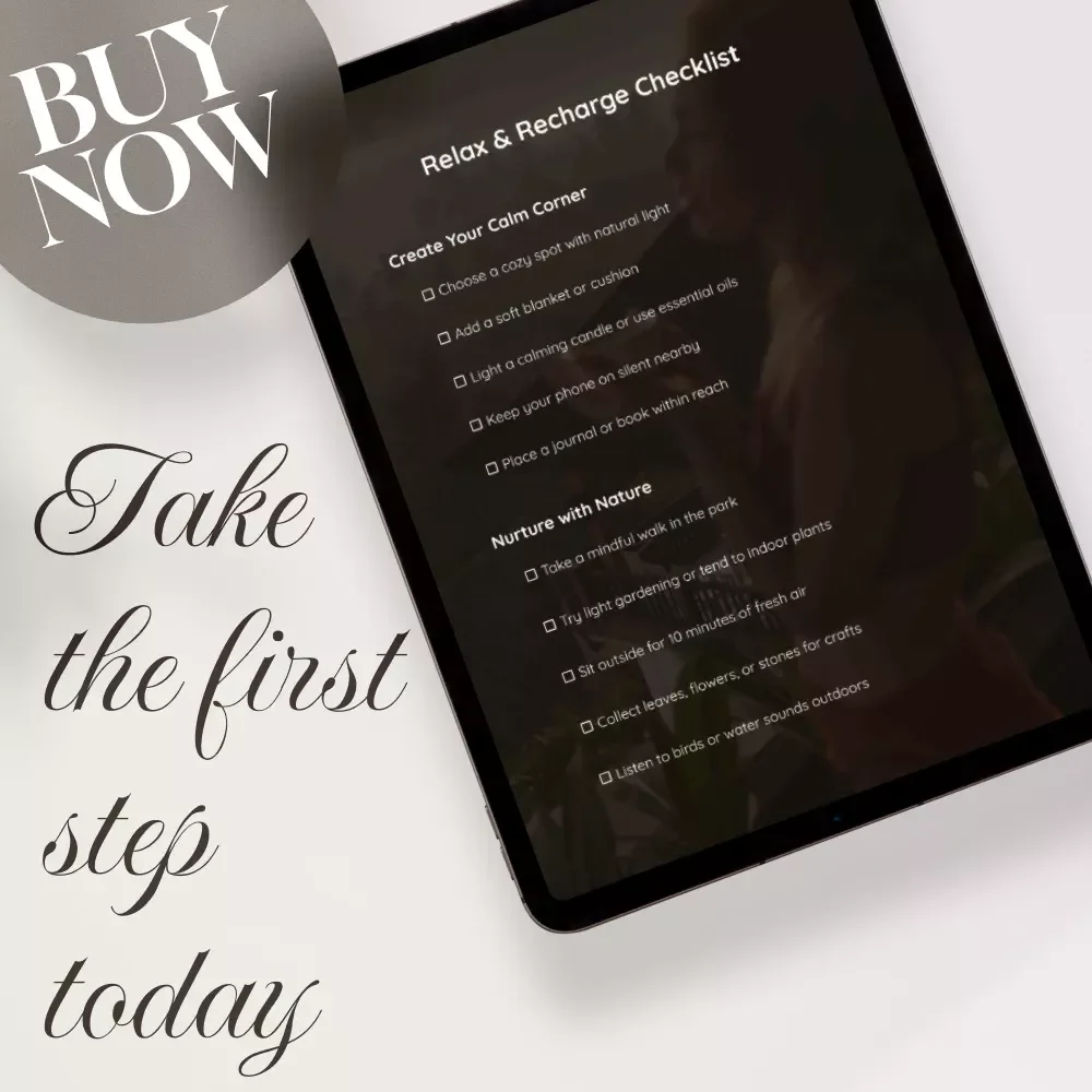 Relax & Recharge Checklist - Digital Download for Mindful Self-Care and Stress Relief