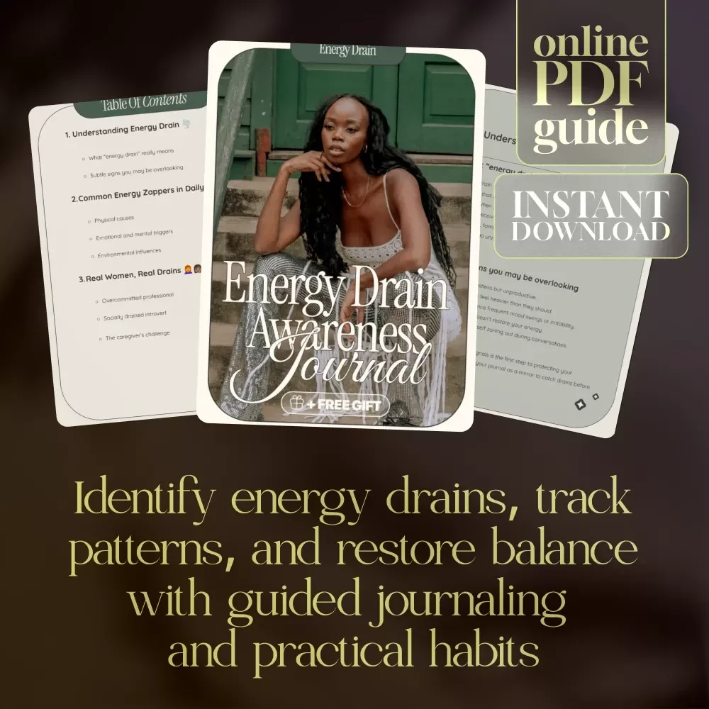 Energy Drain Awareness Journal | Guided Ebook with Prompts, Habits & Tracking Tools for Women