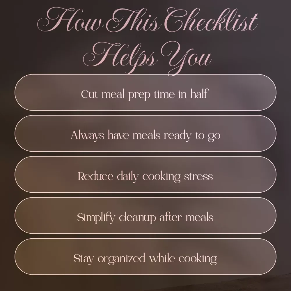 Time-Saving Kitchen Hacks for Busy Cooks | Printable Digital Checklist for Meal Prep, Cooking Shortcuts, and Kitchen Organization
