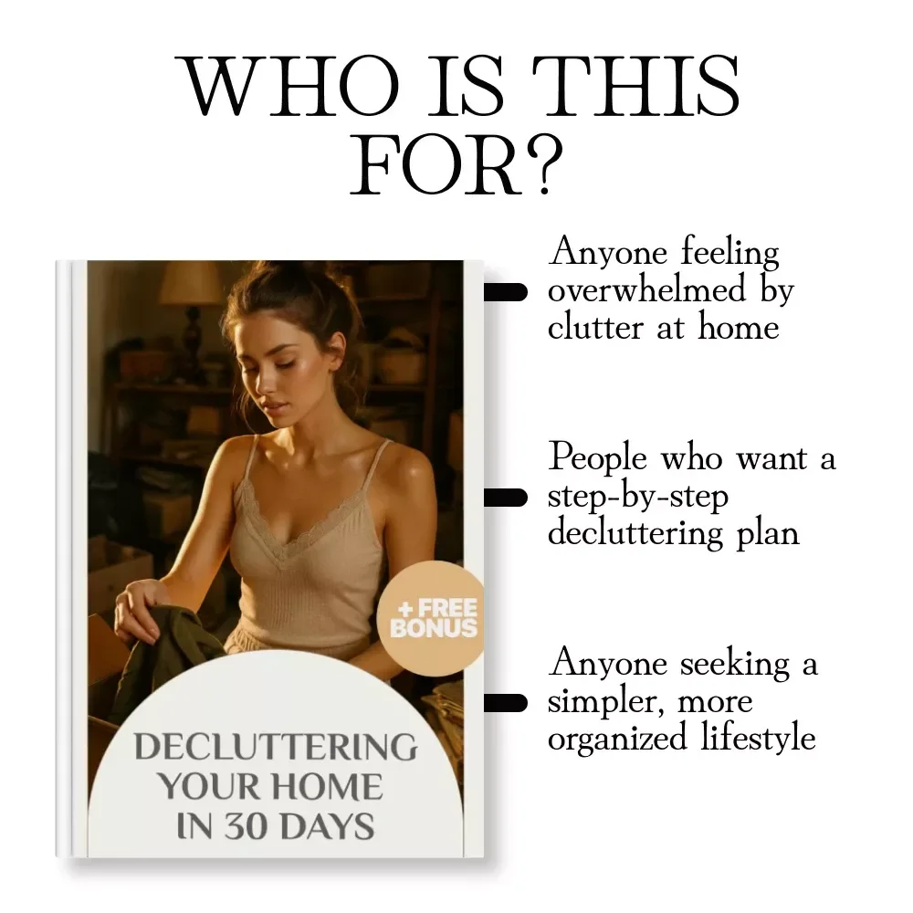 Decluttering Your Home in 30 Days | Digital Download Guide, eBook & Checklist for Organization, Minimalist Living & Stress-Free Home