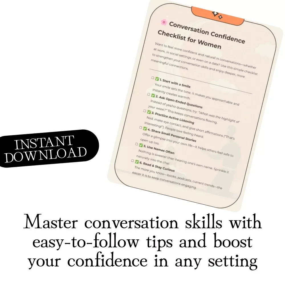 Conversation Confidence Checklist for Women - How to Boost Conversation Skills and Build Stronger Connections