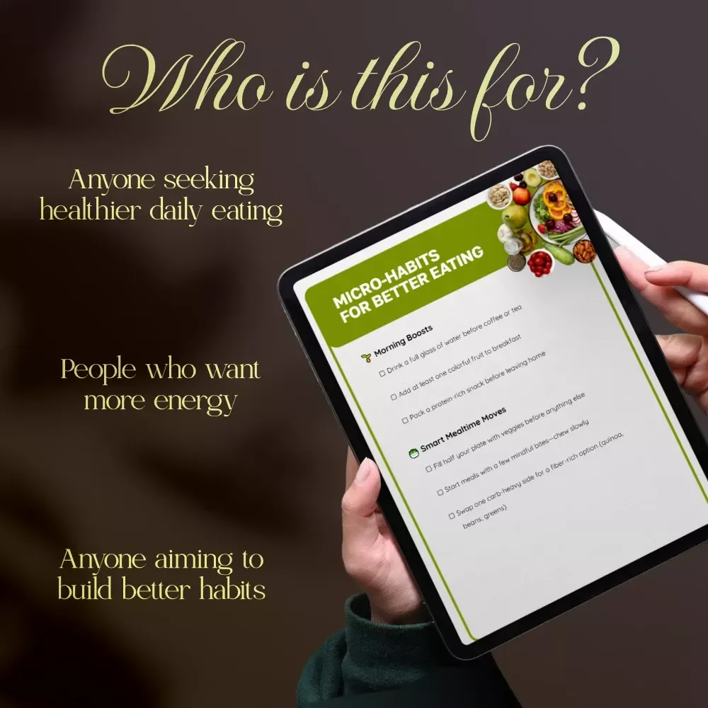 Micro-Habits for Better Eating Checklist | Healthy Eating Habits Guide | Digital Download Wellness Planner