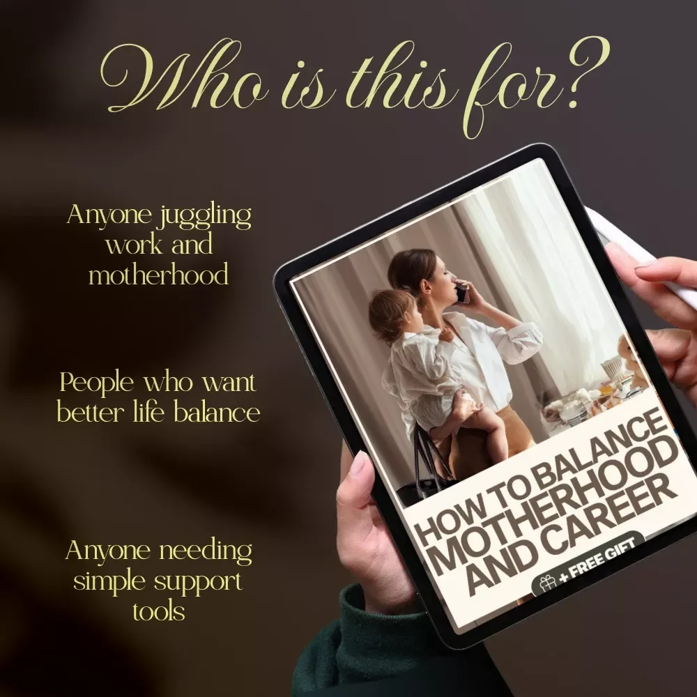How to Balance Motherhood and Career Guide | Digital Download for Working Moms | Practical Strategies, Boundaries, AI Tools & Real-Life Case Studies