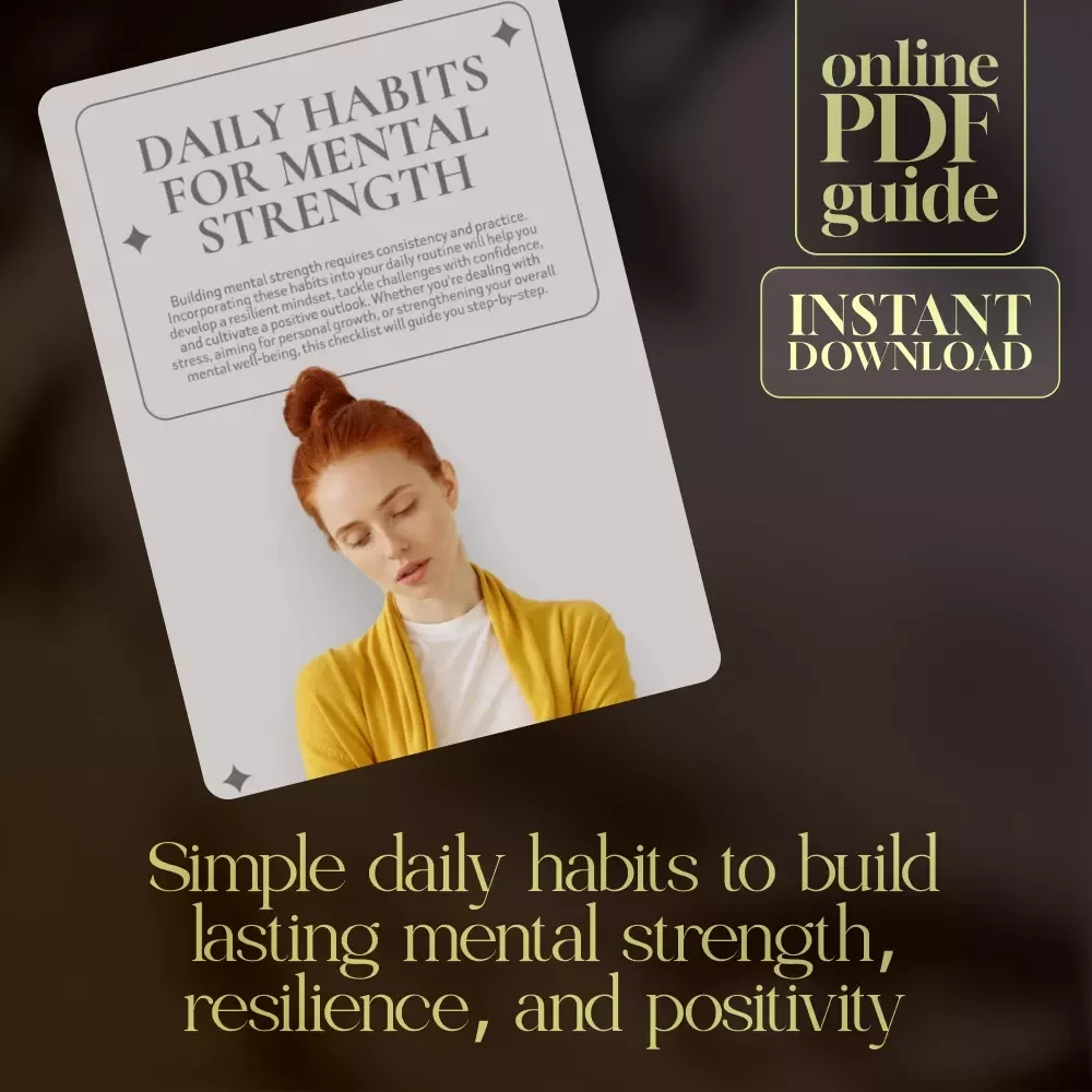 Daily Habits for Mental Strength Checklist | Printable Self-Improvement Digital Download