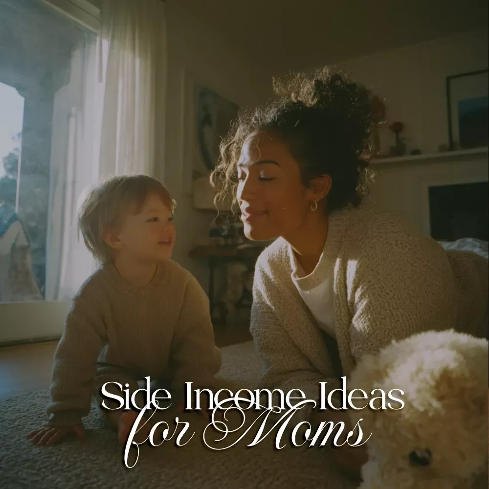 Side Income Ideas for Stay-at-Home Moms Checklist | Work From Home Income Streams, Flexible Jobs & Creative Hustles
