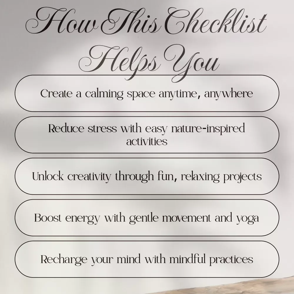 Relax & Recharge Checklist - Digital Download for Mindful Self-Care and Stress Relief
