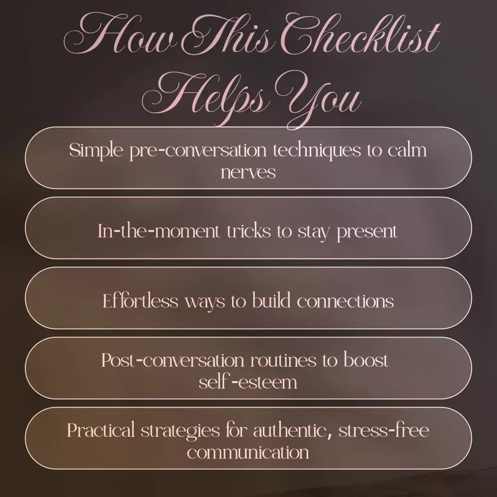 Small Talk Confidence Checklist for Women - Easy Micro-Routines to Boost Your Social Confidence
