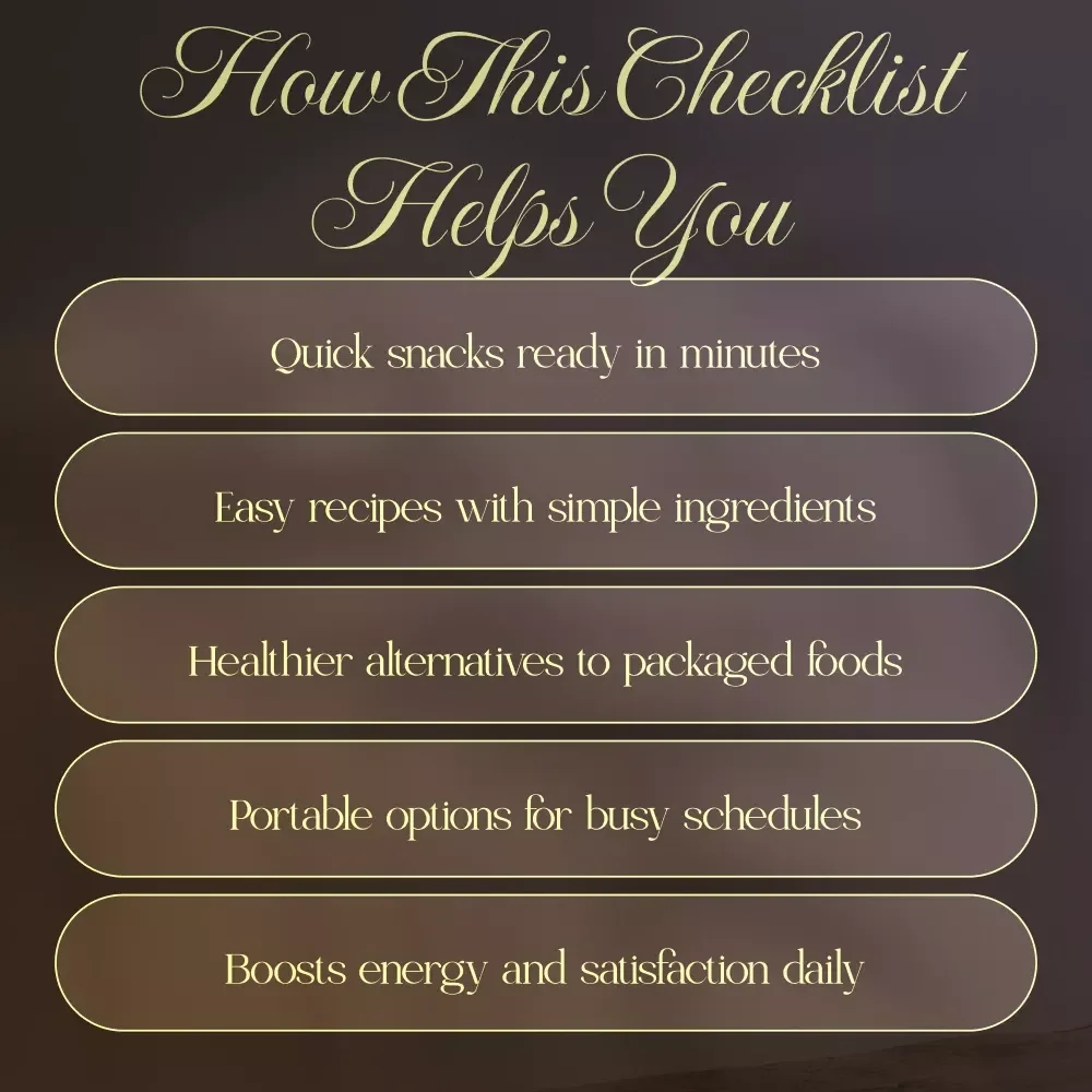 Quick & Tasty: 10-Minute Snack Prep Checklist | Easy & Healthy 10-Minute Snack Prep Ideas for Busy Lifestyles | Digital Download PDF