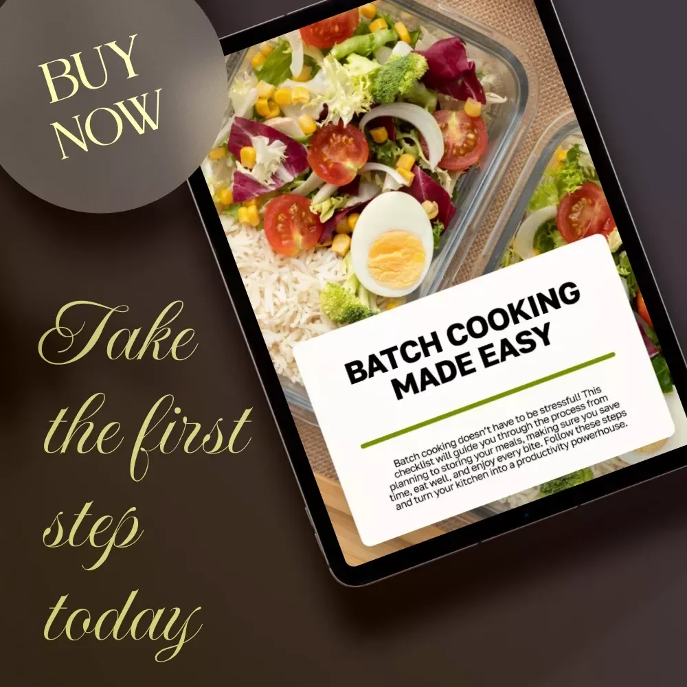 Batch Cooking Made Easy | Printable Kitchen Checklist | Step-by-Step Meal Prep Planner for Stress-Free Weekly Cooking