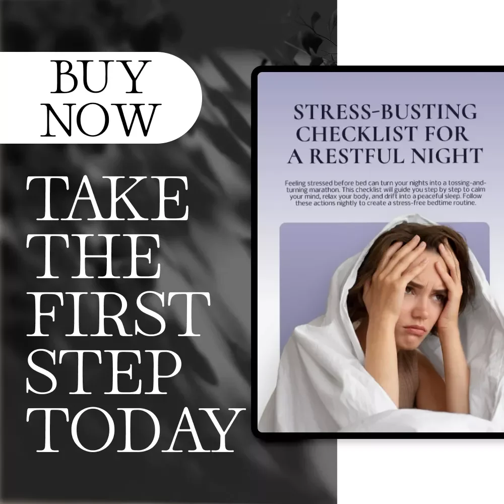 Stress-Busting Checklist for a Restful Night | Digital Download for Stress Reduction for Sleep, Relaxation, and Better Bedtime Routine