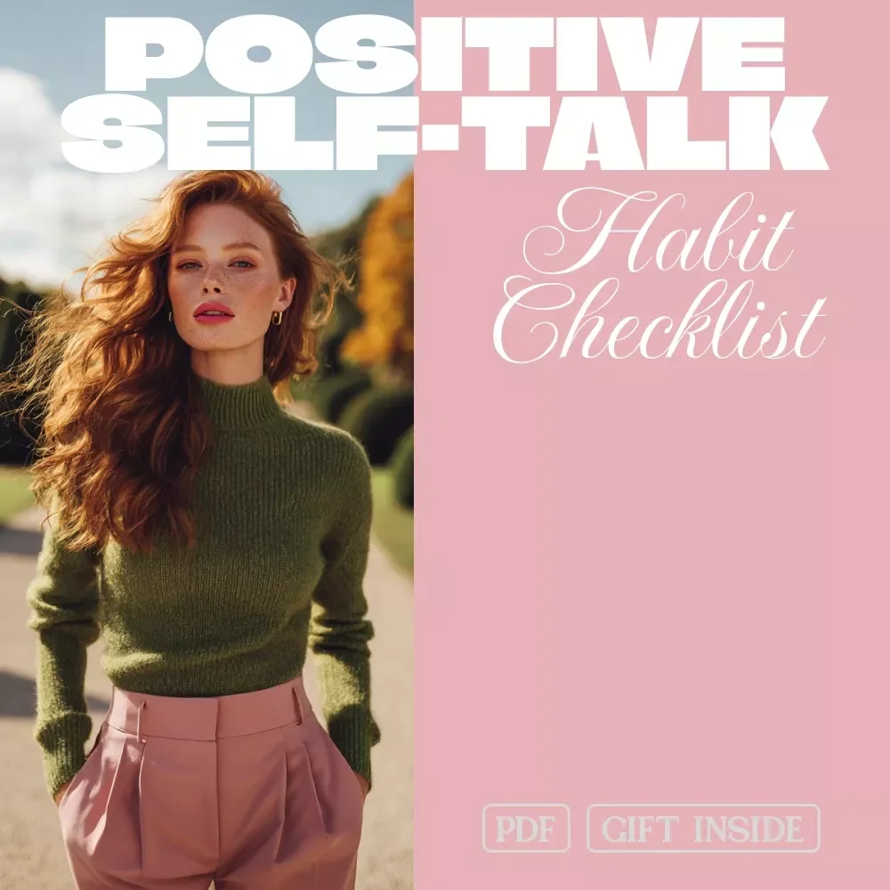 Positive Self-Talk Habit Checklist | Digital Download Guide | Self Love, Mindset Growth, Daily Affirmations, Mental Health Printable
