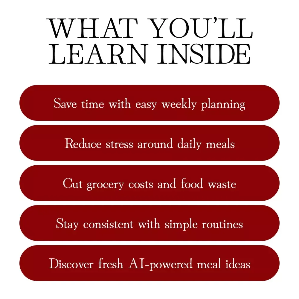 Smart Meal Planning for Busy Weeks | Digital Guide for Easy Weekly Meal Prep, Time-Saving Recipes, AI Meal Planning Tools, and Stress-Free Cooking