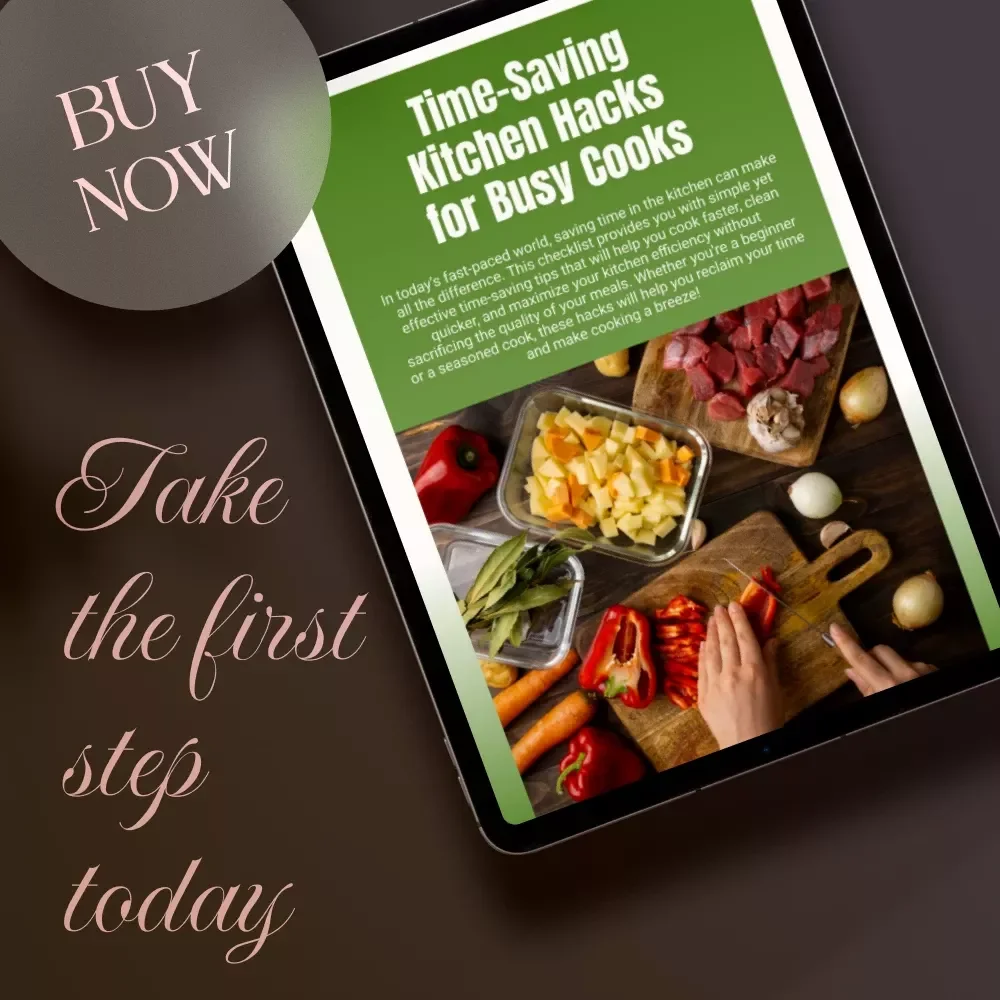 Time-Saving Kitchen Hacks for Busy Cooks | Printable Digital Checklist for Meal Prep, Cooking Shortcuts, and Kitchen Organization