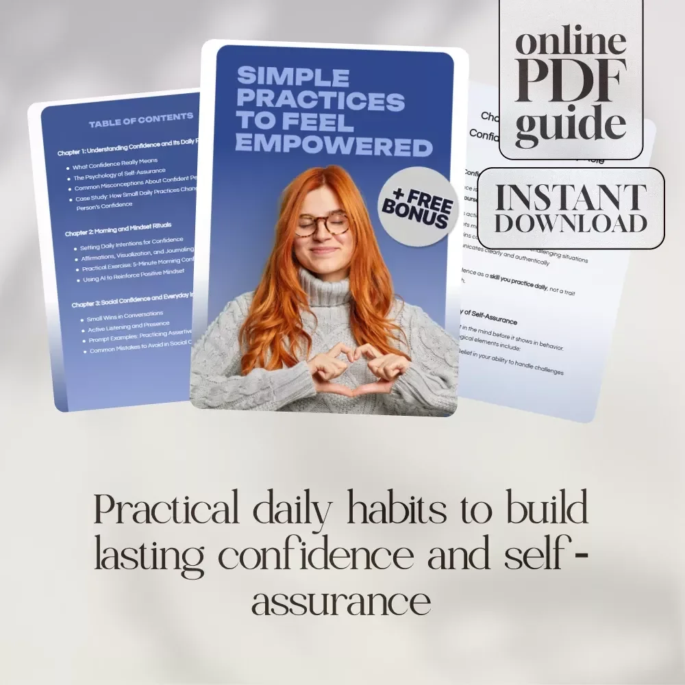 Simple Practices to Feel Empowered | Confidence Guide | Daily Confidence Habits | How to Practice Confidence Everyday | Digital Download eBook