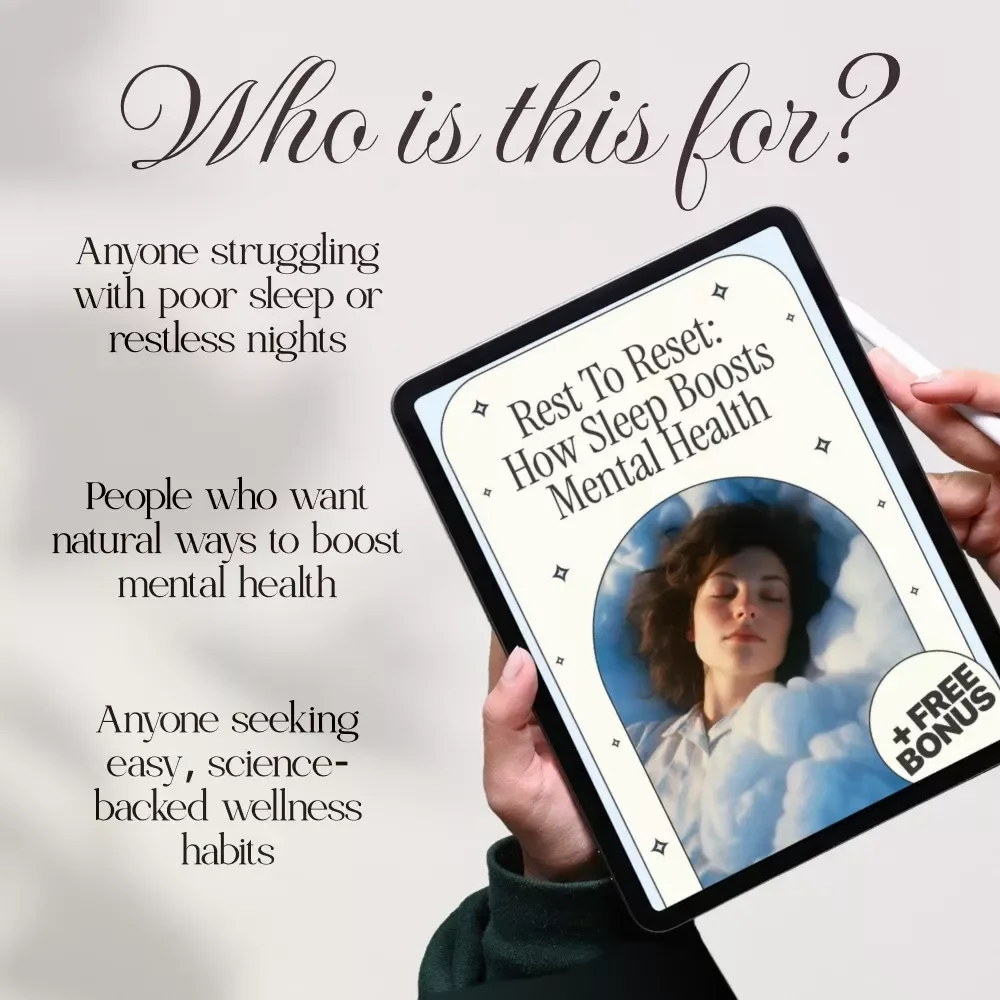 Rest to Reset: How Sleep Boosts Mental Health | Digital eBook Guide for Better Sleep, Stress Relief, and Mental Wellness | Sleep Routine, Checklist & Lifestyle Tips Download