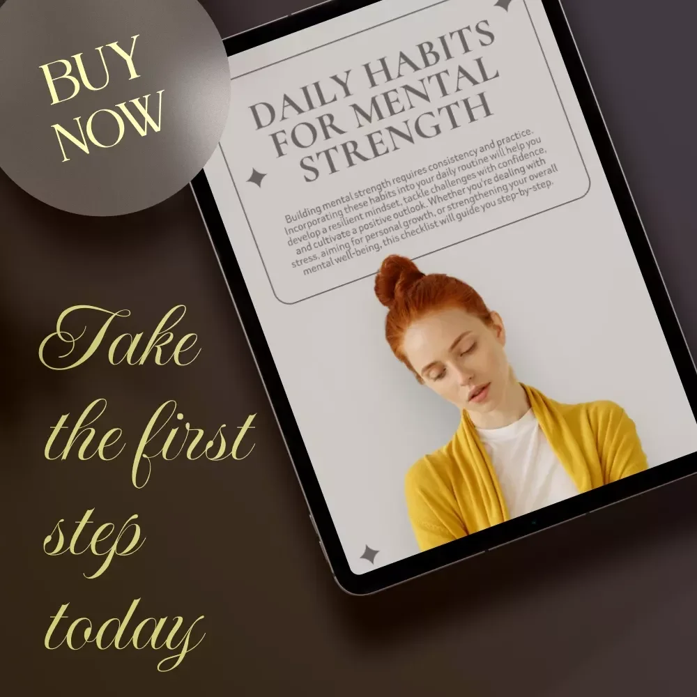 Daily Habits for Mental Strength Checklist | Printable Self-Improvement Digital Download