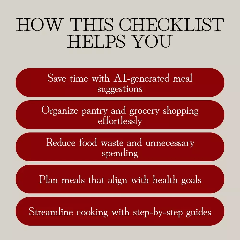 Smart Recipe Tracker Checklist - Meal Planning Made Simple with AI-Powered Tips