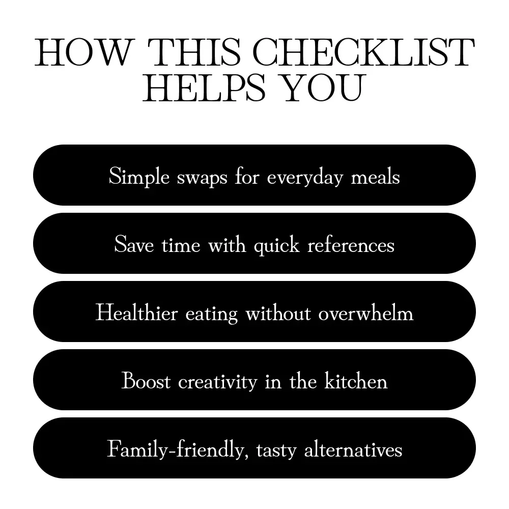 Meatless Made Easy: Simple Swaps Checklist | Plant-Based Protein, Dairy-Free Alternatives, Easy Vegan Guide, Digital Download for Meal Planning