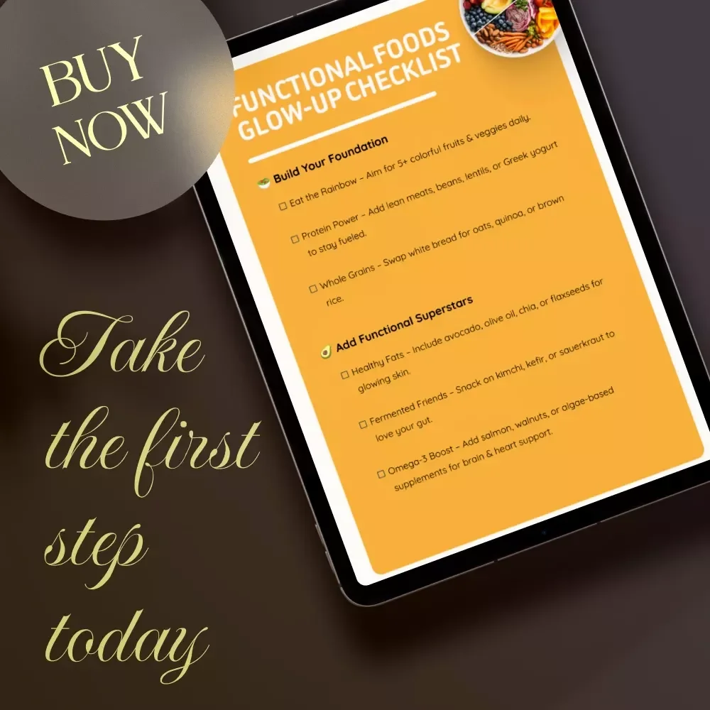 Functional Foods Glow-Up Checklist | Nutrition Guide, Healthy Eating eBook, Meal Prep & Lifestyle Wellness Digital Download