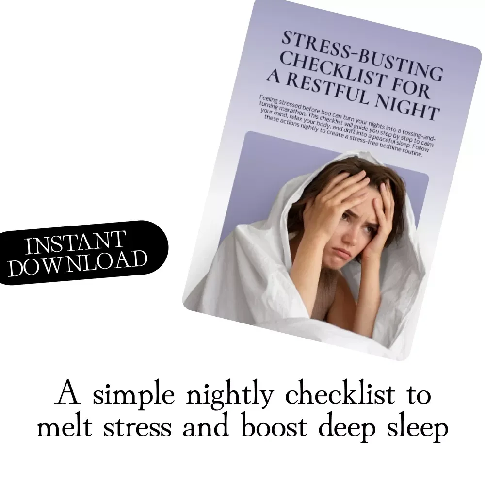 Stress-Busting Checklist for a Restful Night | Digital Download for Stress Reduction for Sleep, Relaxation, and Better Bedtime Routine