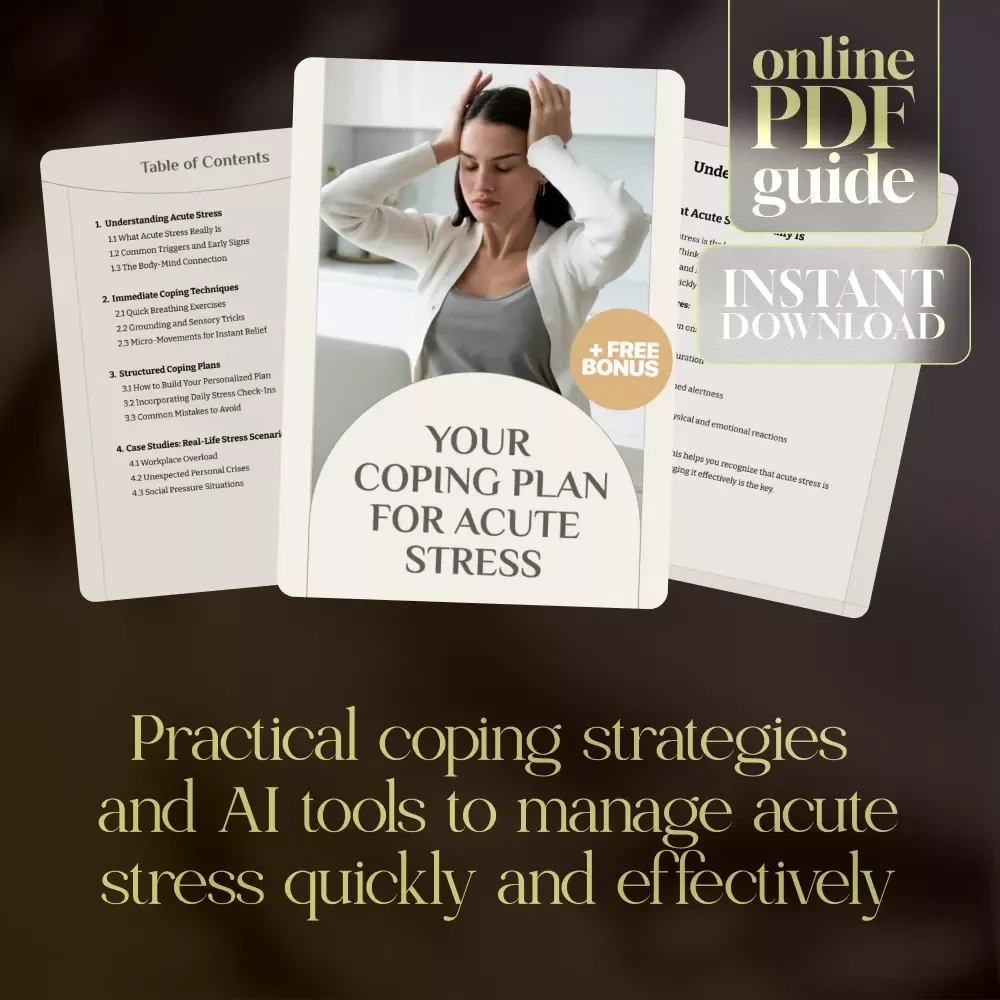 Your Coping Plan for Acute Stress | Ebook for Mental Wellness, Coping Plans for Acute Stress, Practical Techniques & AI Tools