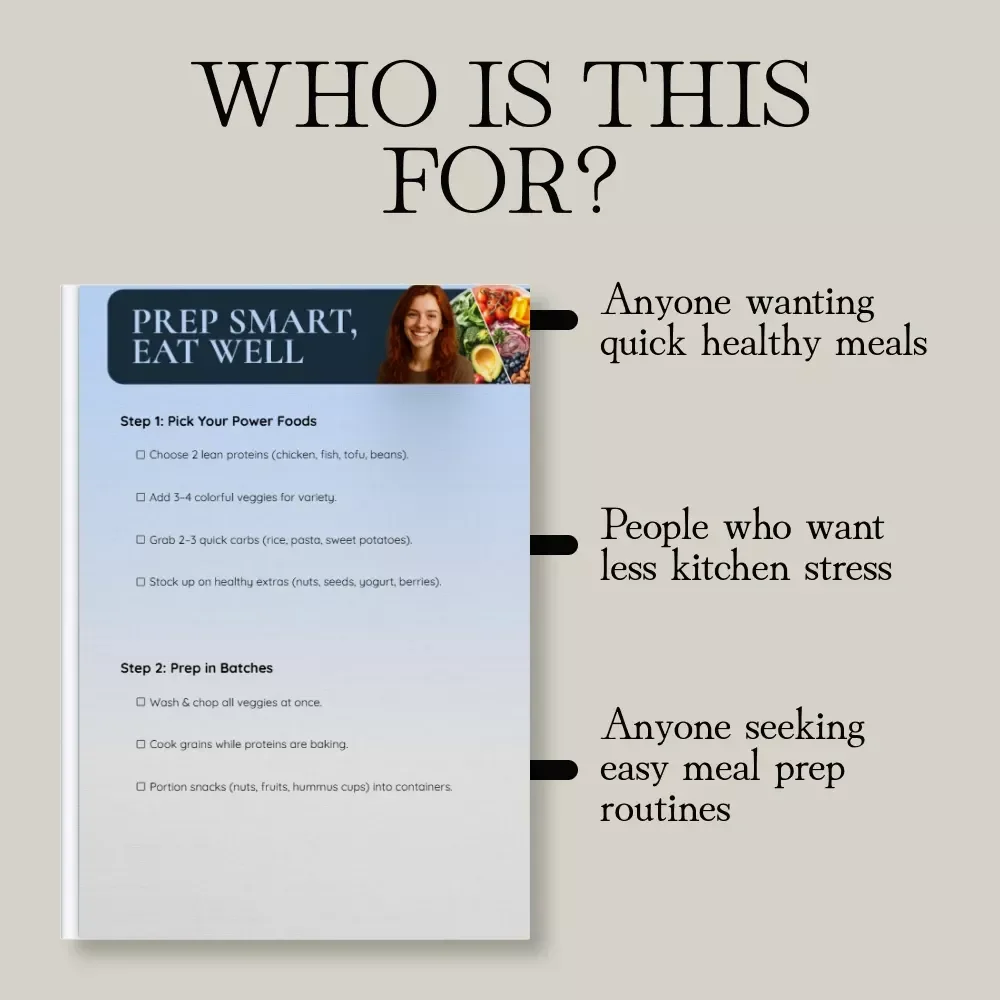 Prep Smart, Eat Well | 5-Minute Weekly Meal Prep Checklist for Effortless Healthy Eating, Time-Saving Meal Planning & Stress-Free Batch Cooking