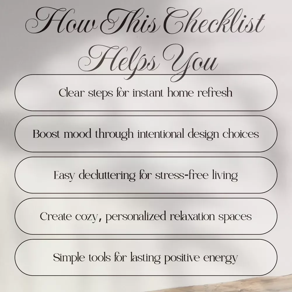 Create Your Positive Home Vibe: Checklist | Digital Download Home Decor Guide | eBook for Cozy, Peaceful & Energetic Spaces
