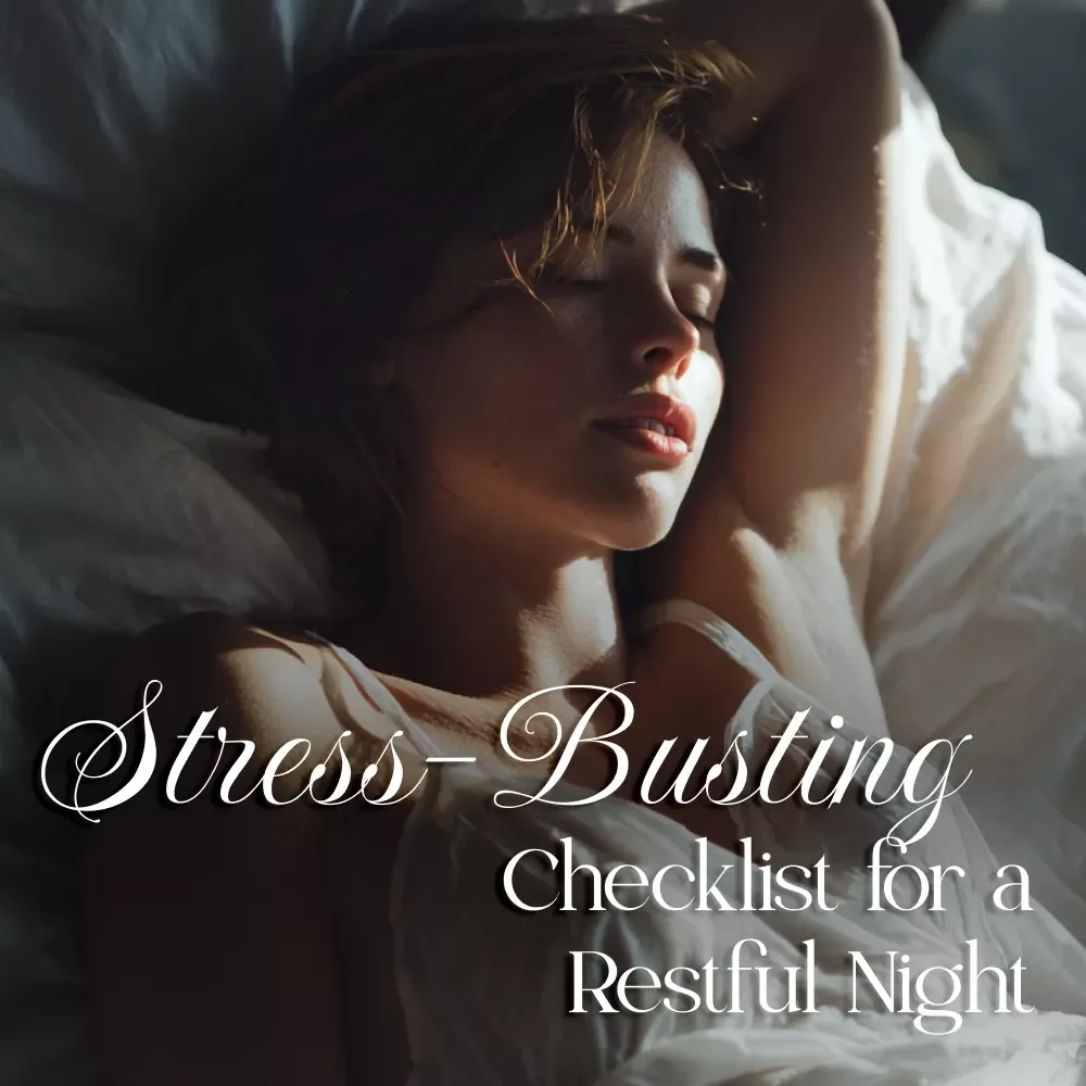 Stress-Busting Checklist for a Restful Night | Digital Download for Stress Reduction for Sleep, Relaxation, and Better Bedtime Routine