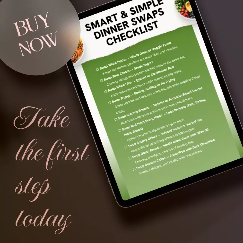 Smart & Simple Dinner Swaps Checklist | Easy Dinner Swaps for Health | Healthy Eating Printable Guide