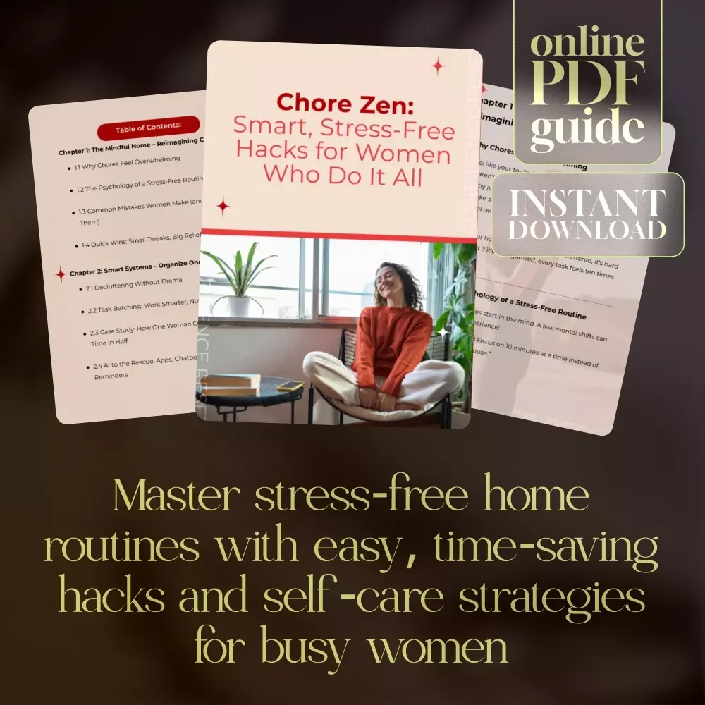 Chore Zen: Smart, Stress-Free Hacks for Women Who Do It All - Digital Download for Easy Home Organization & Time Management